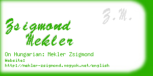 zsigmond mekler business card